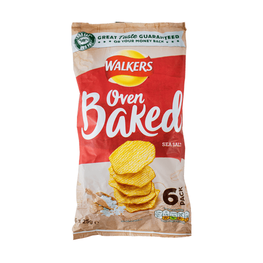 Walkers Oven Baked Sea Salt Crisps (6 x 25g)