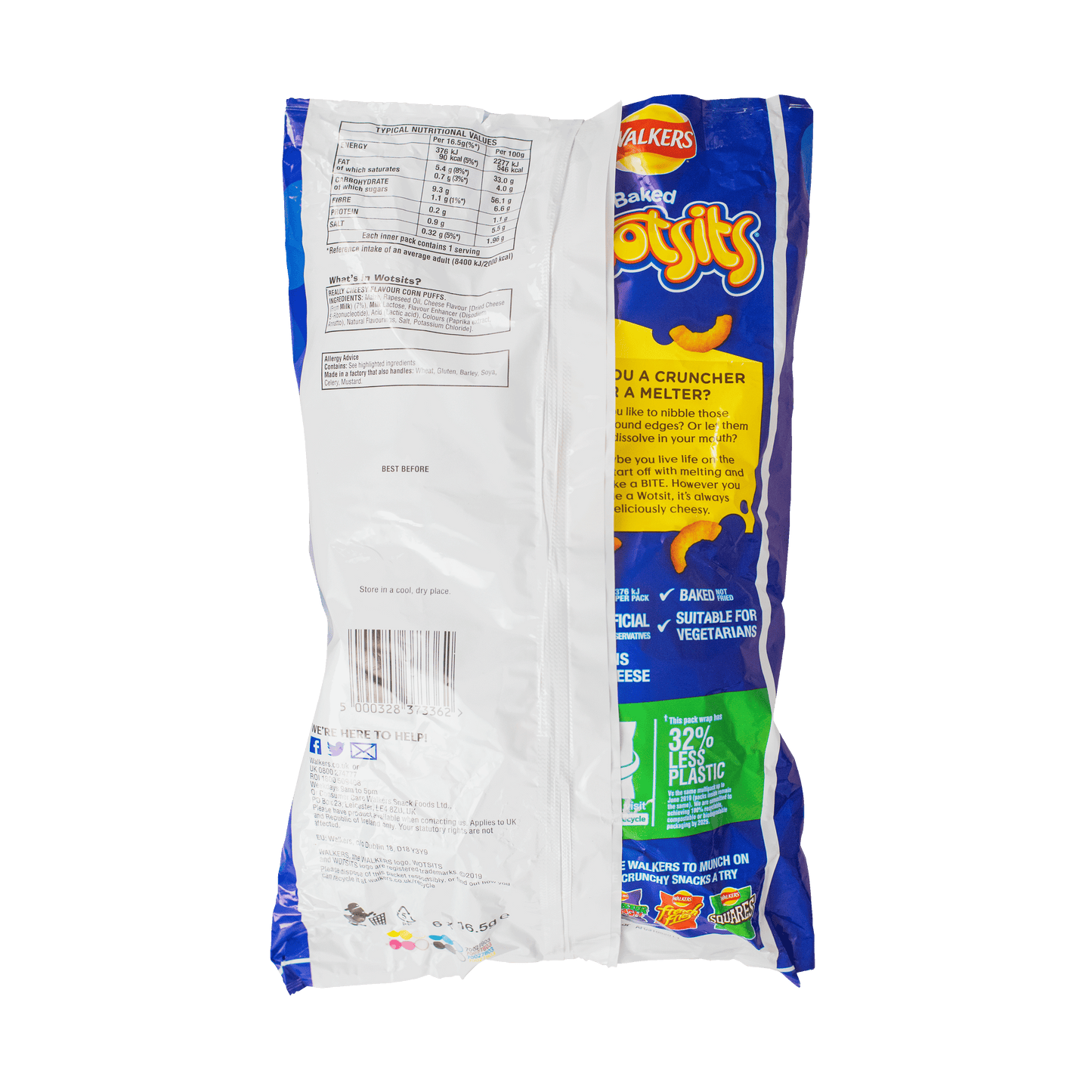 Walkers Baked Wotsits Really Cheesy (6 x 16.5 g) 99g