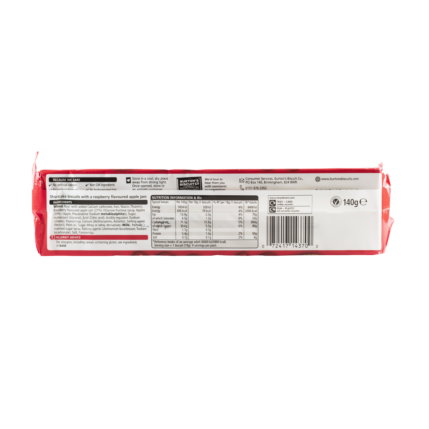 Burton's Biscuits Co. Jammie Dodgers (Raspberry) 140g