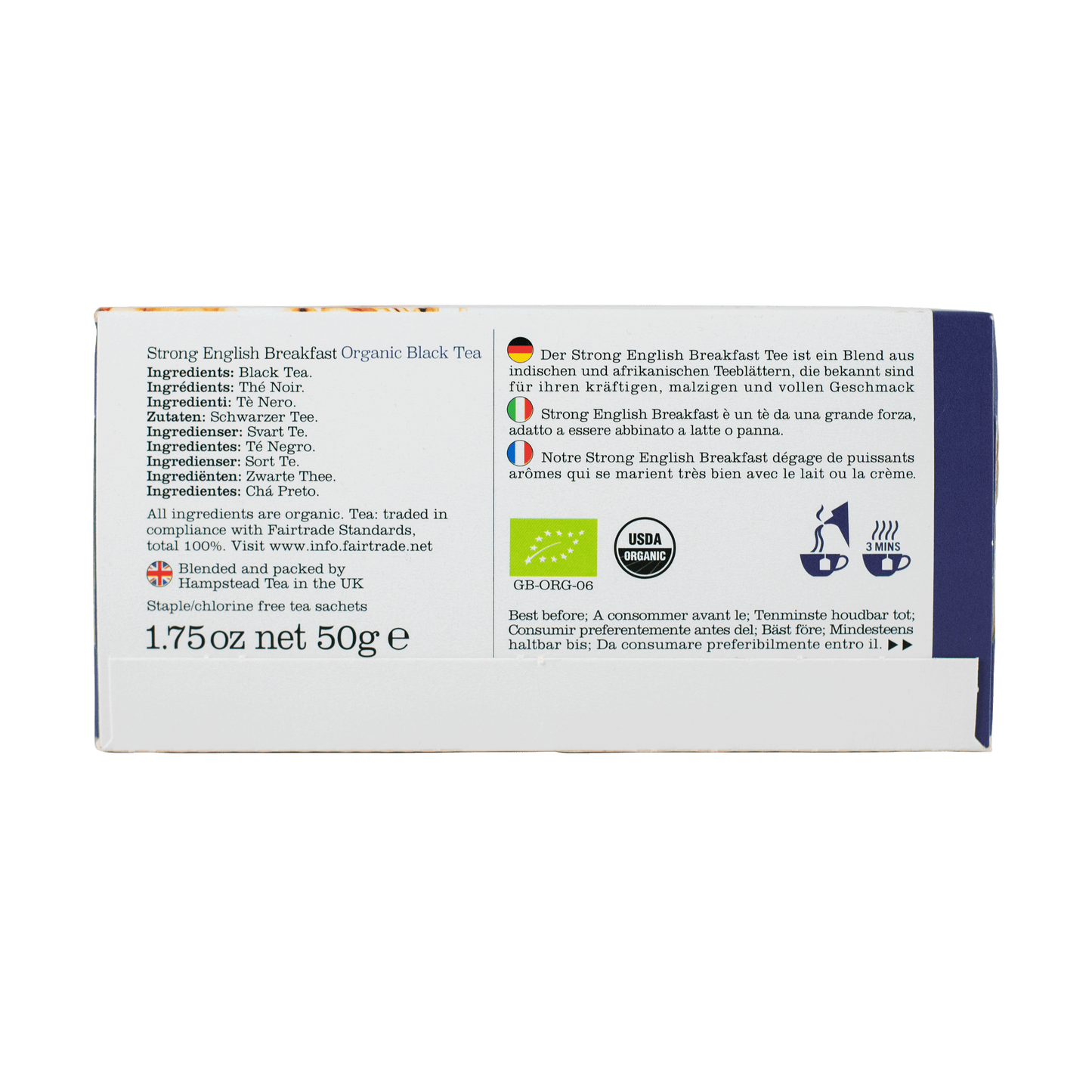 Hampstead Strong English Breakfast Tea - Organic 50g