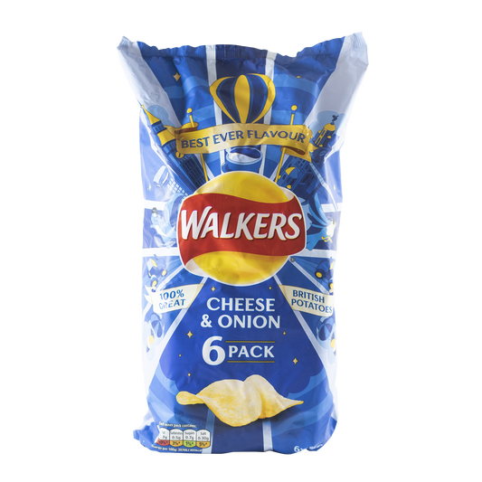 Walkers Crisps Cheese & Onion (6 x 25g)