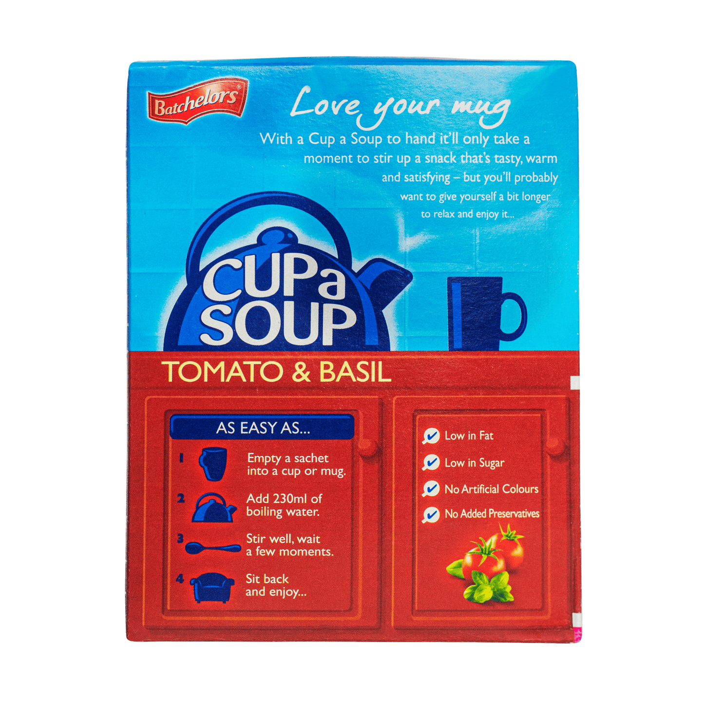 Batchelors Cup a Soup Tomato & Basil (Pack of 4) 104g