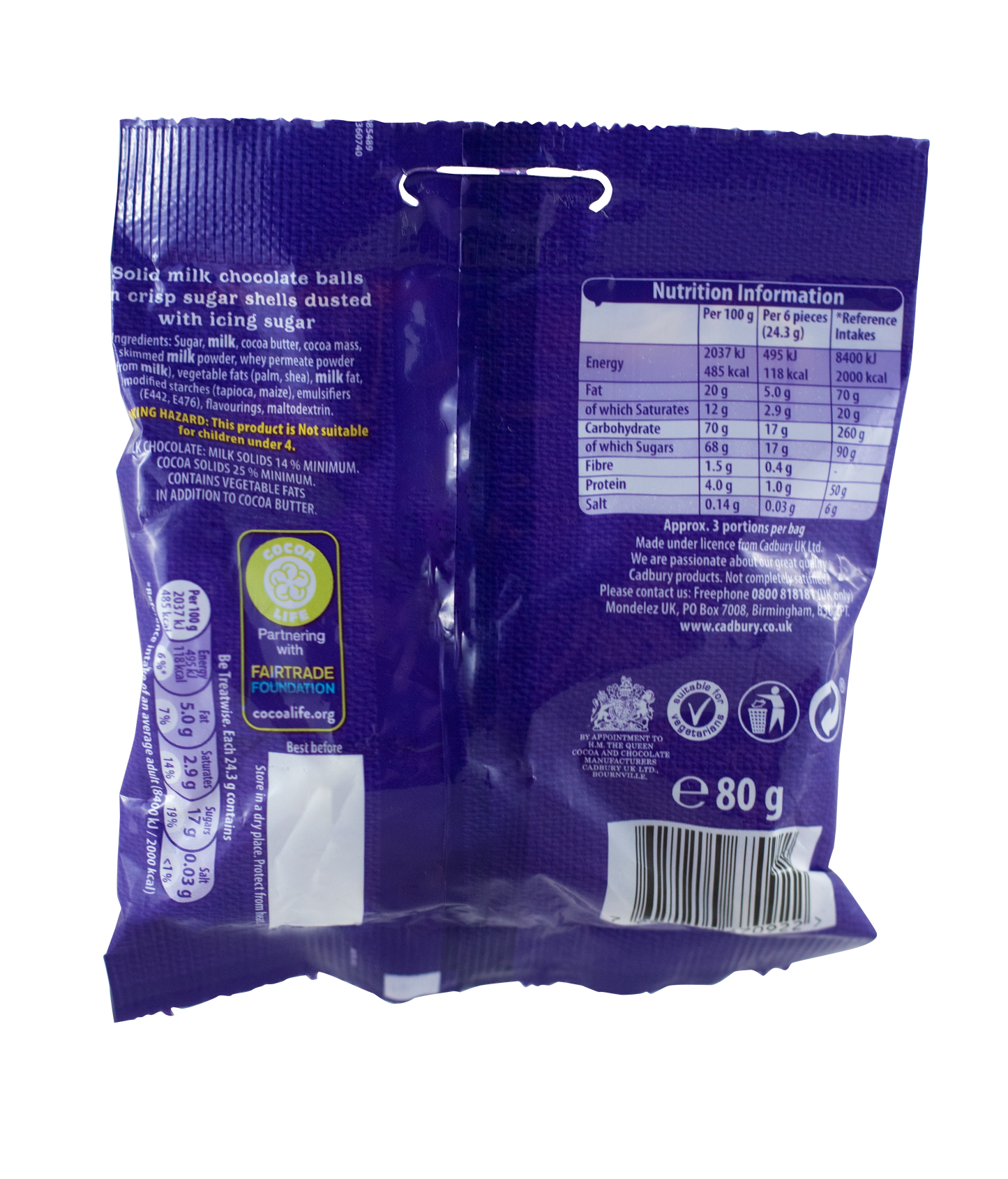 Cadbury Dairy Milk Mini Snowballs 80g