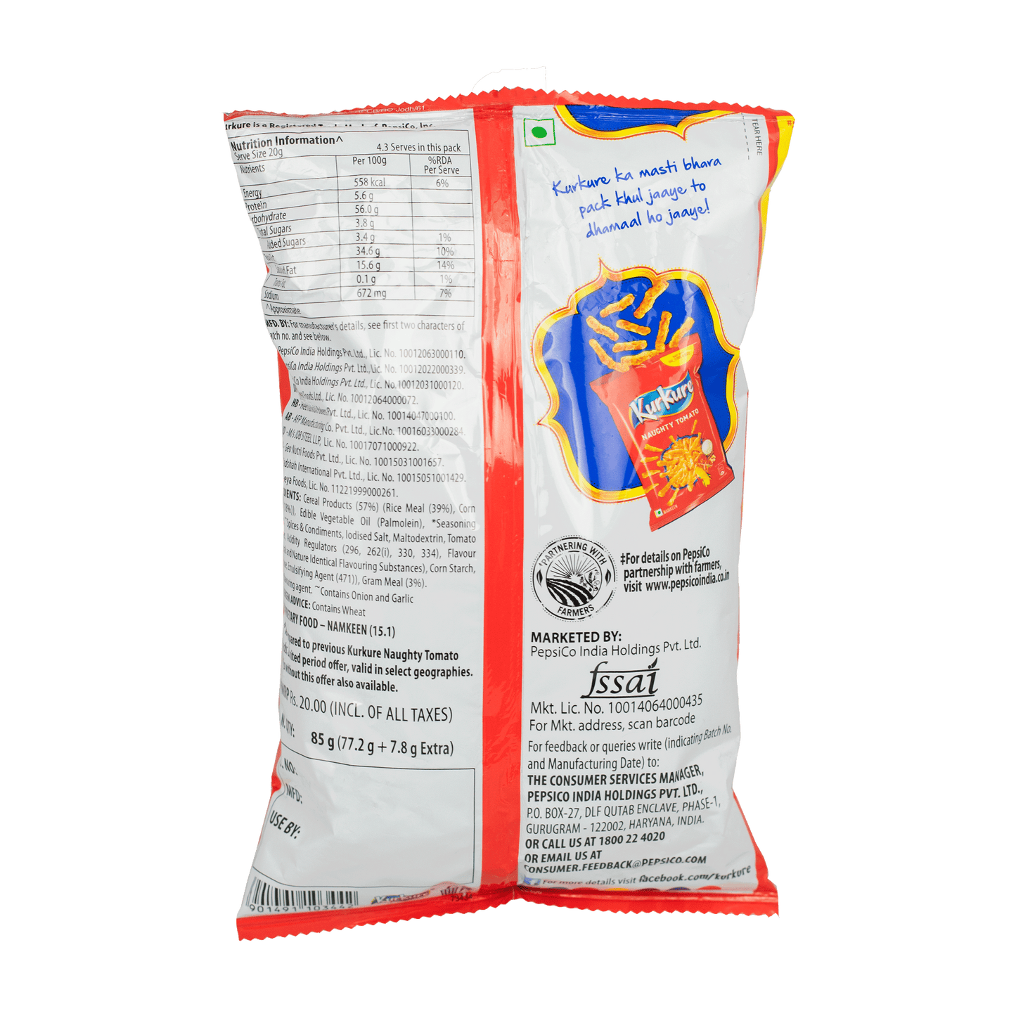 Kurkure Naughty Tomato Chips 72g