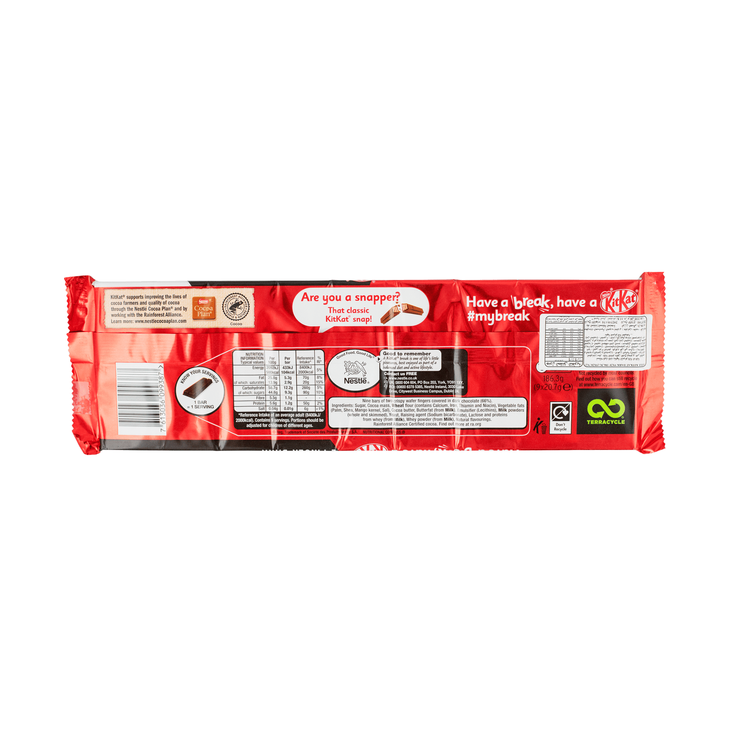 Nestle KitKat Dark (Pack of 9) 186.3g