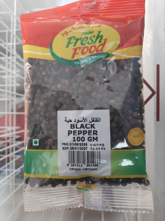 Fresh Food Black Pepper Whole 100g