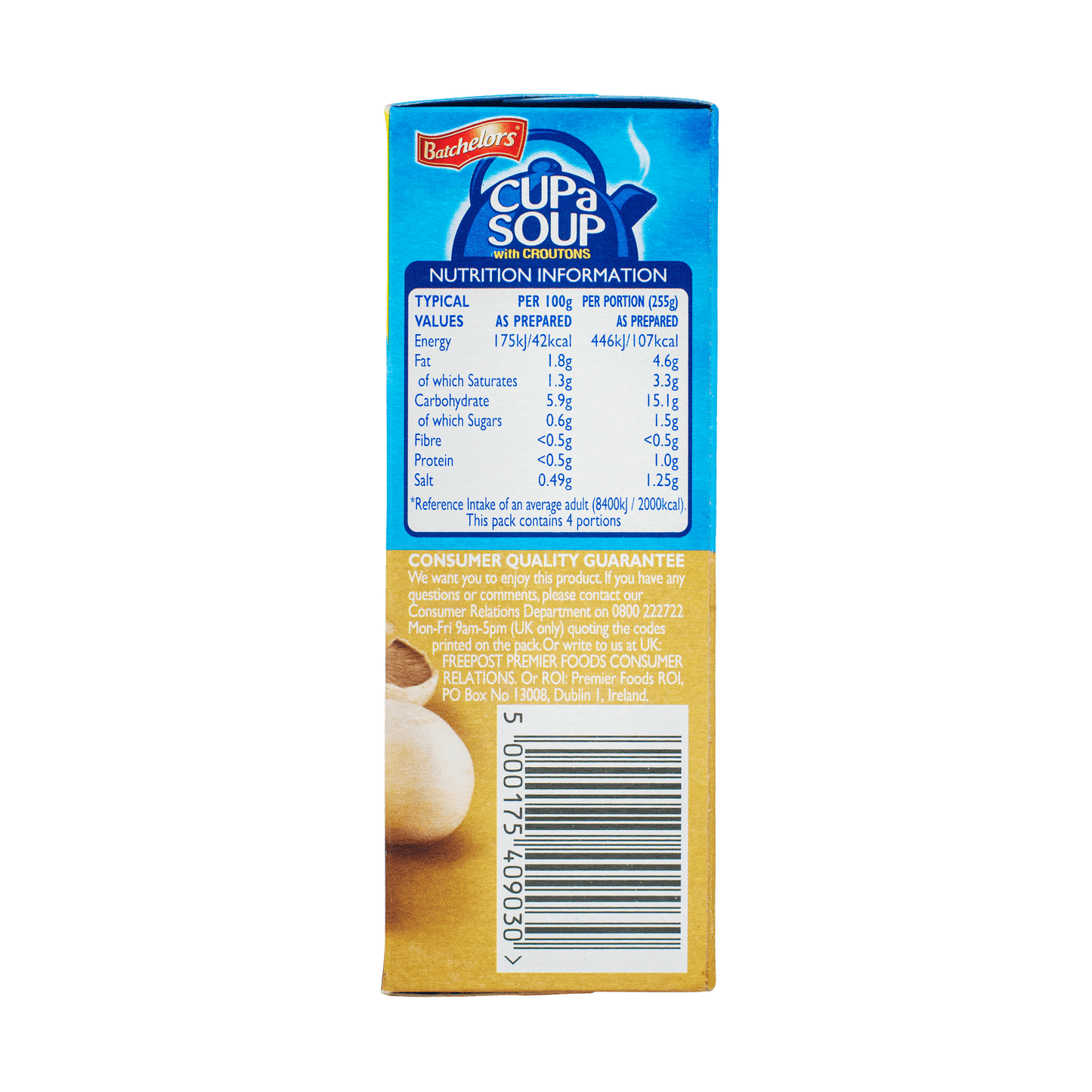 Batchelors Cup a Soup Cream of Mushroom (Pack of 4) 99g