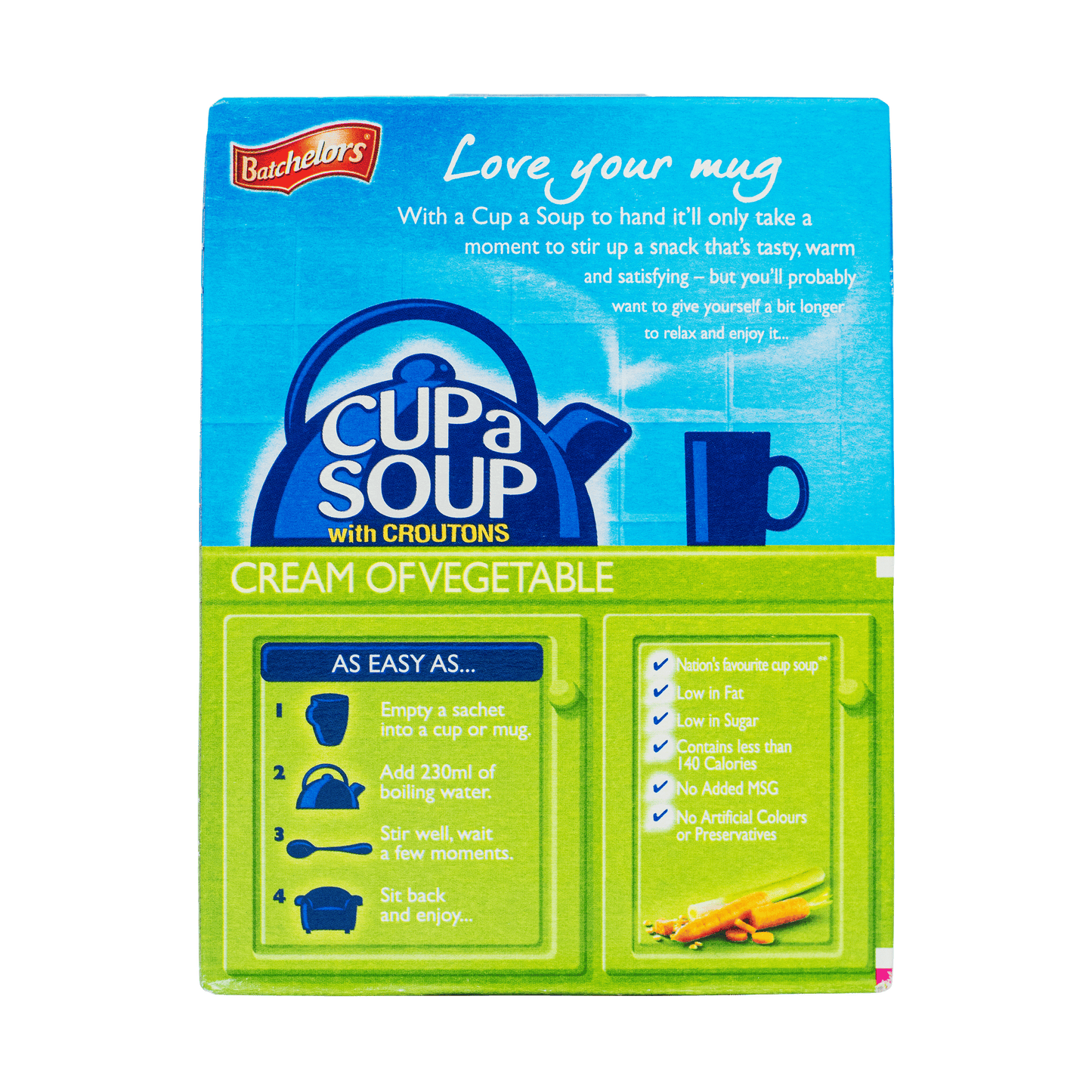 Batchelors Cup a Soup Cream of Vegetable (Pack of 4) 122g