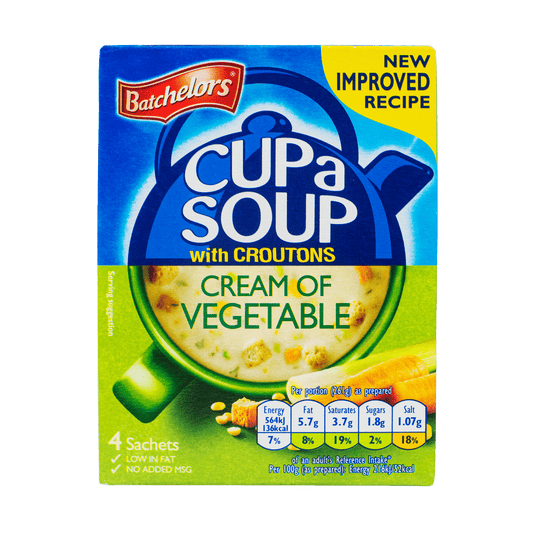 Batchelors Cup a Soup Cream of Vegetable (Pack of 4) 122g