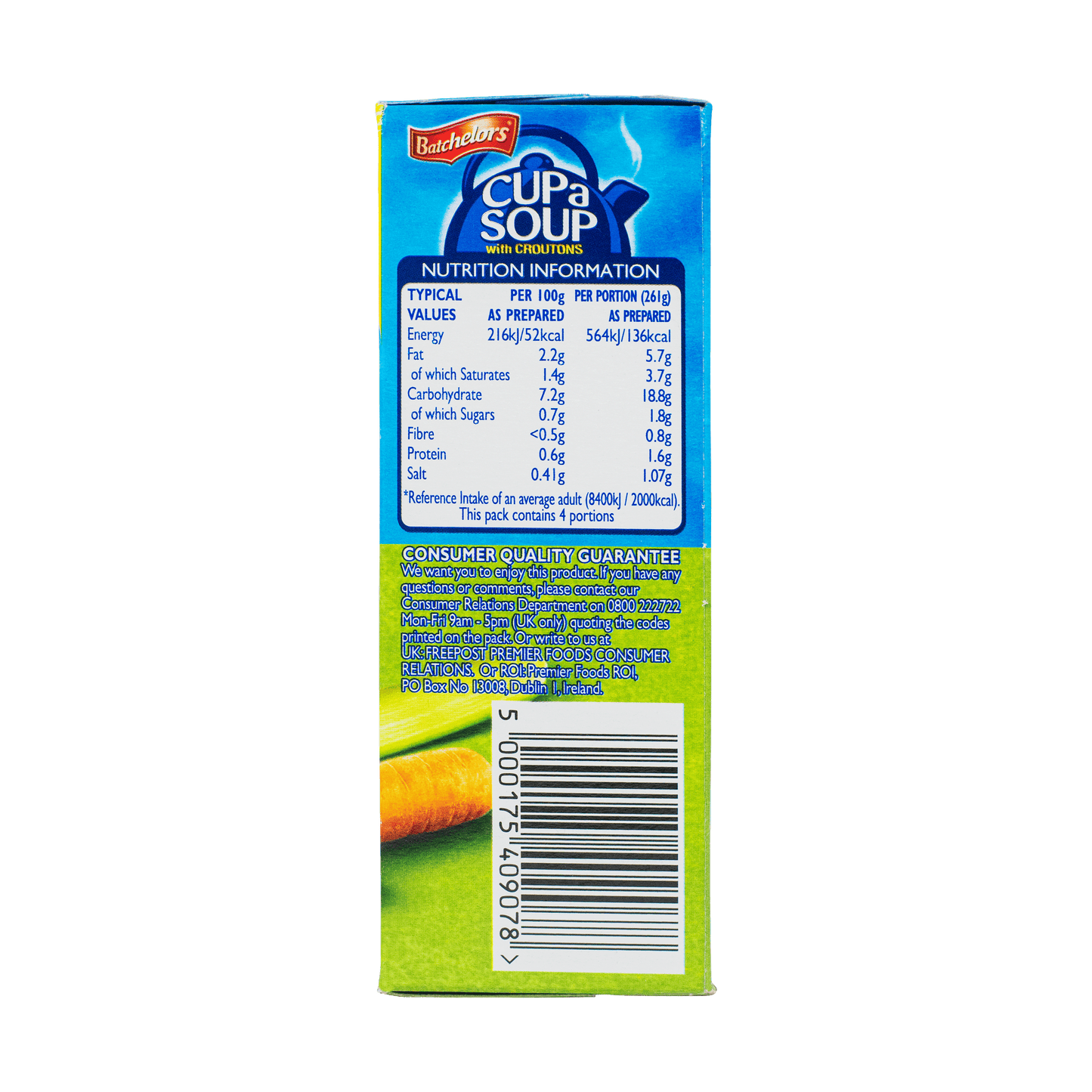 Batchelors Cup a Soup Cream of Vegetable (Pack of 4) 122g