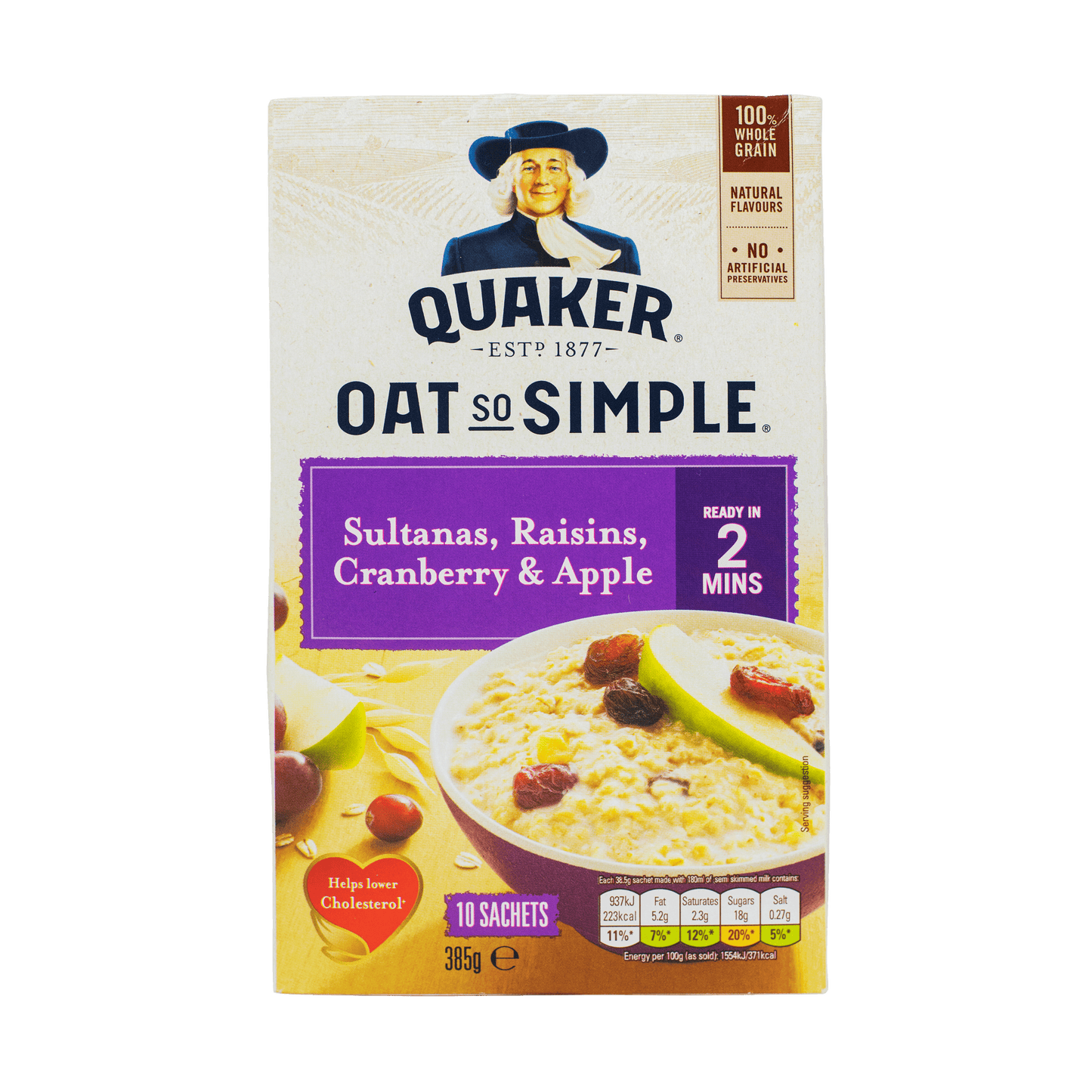 Quaker Oat So Simple Sultanas, Raisins, Cranberry & Apple 385g