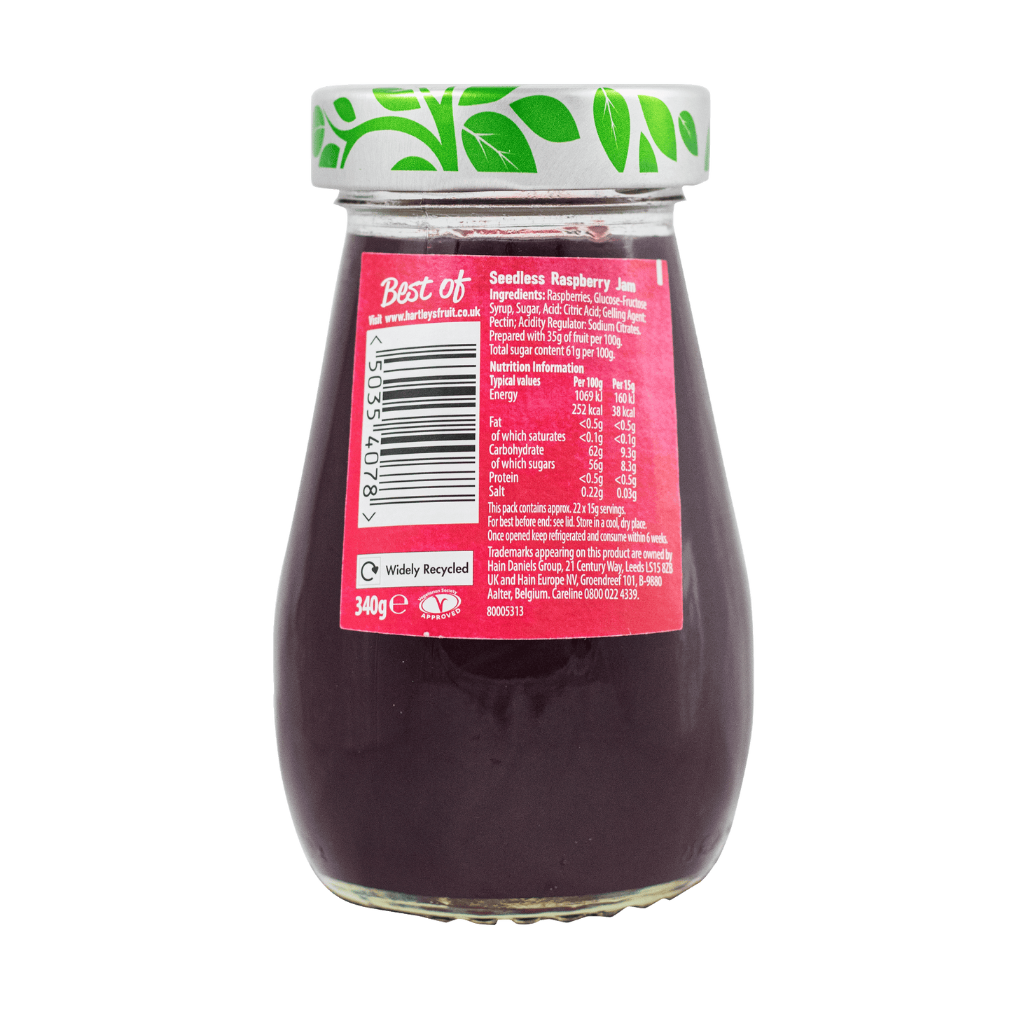 Hartley's Raspberry Seedless Jam 340g