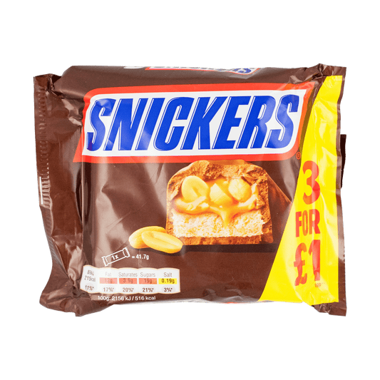 Snickers Bar (Pack of 3) 125.1g